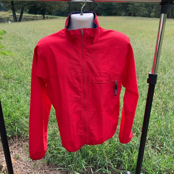 Vintage Patagonia 1998 Full Zip Mens Windbreaker Jacket POP OF BRIGHT RED COLOR - Picture 1 of 7